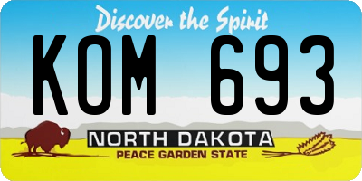 ND license plate KOM693