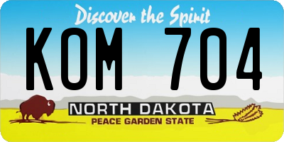 ND license plate KOM704