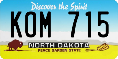 ND license plate KOM715