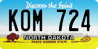 ND license plate KOM724