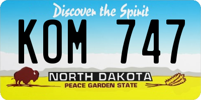 ND license plate KOM747