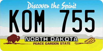 ND license plate KOM755
