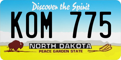 ND license plate KOM775