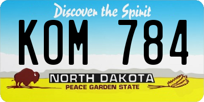 ND license plate KOM784