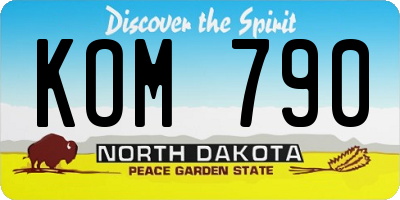 ND license plate KOM790
