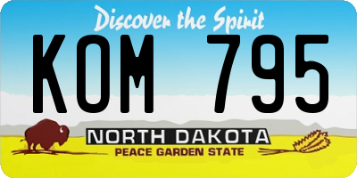 ND license plate KOM795