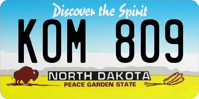 ND license plate KOM809