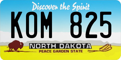 ND license plate KOM825