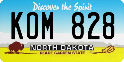 ND license plate KOM828