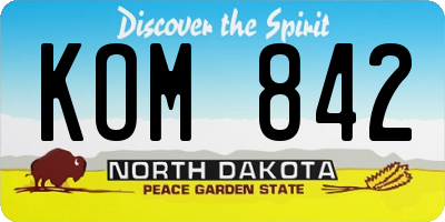 ND license plate KOM842