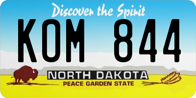ND license plate KOM844