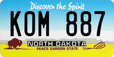 ND license plate KOM887