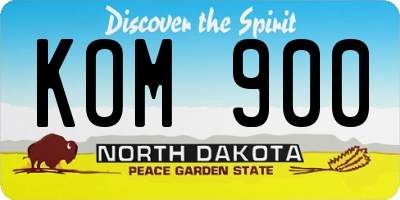 ND license plate KOM900