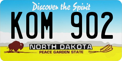 ND license plate KOM902