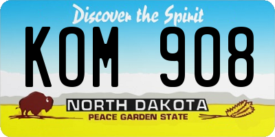 ND license plate KOM908