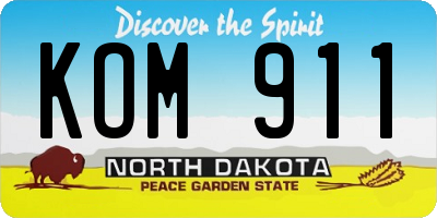 ND license plate KOM911