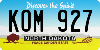 ND license plate KOM927