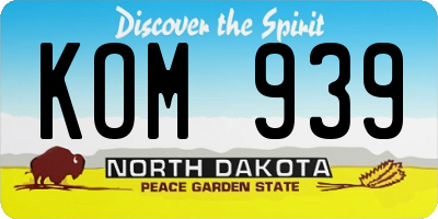 ND license plate KOM939