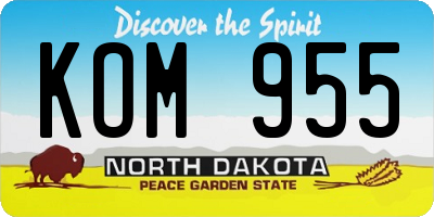 ND license plate KOM955
