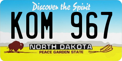 ND license plate KOM967