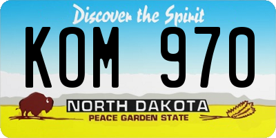 ND license plate KOM970
