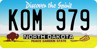 ND license plate KOM979