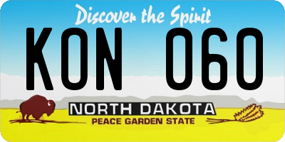 ND license plate KON060
