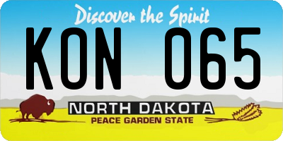ND license plate KON065