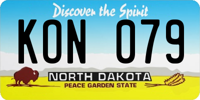 ND license plate KON079
