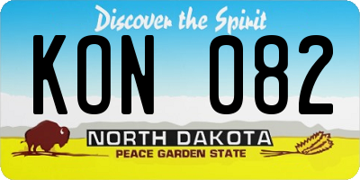 ND license plate KON082