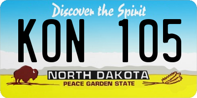 ND license plate KON105