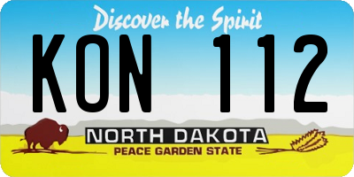 ND license plate KON112