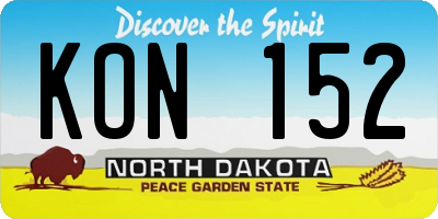 ND license plate KON152