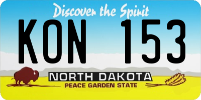 ND license plate KON153