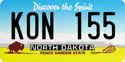 ND license plate KON155