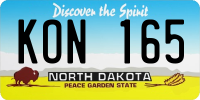 ND license plate KON165