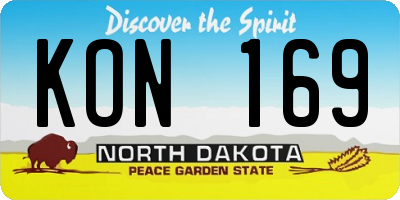 ND license plate KON169