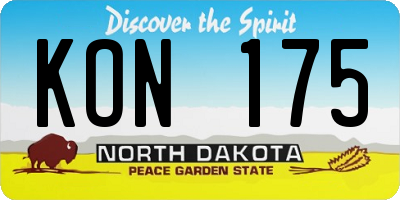 ND license plate KON175