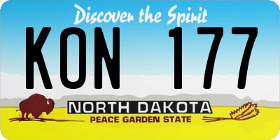 ND license plate KON177
