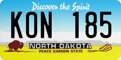 ND license plate KON185