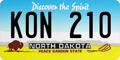 ND license plate KON210