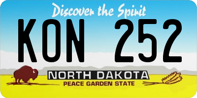 ND license plate KON252