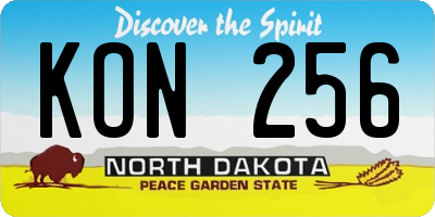 ND license plate KON256
