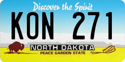ND license plate KON271