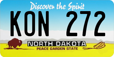ND license plate KON272
