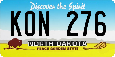 ND license plate KON276