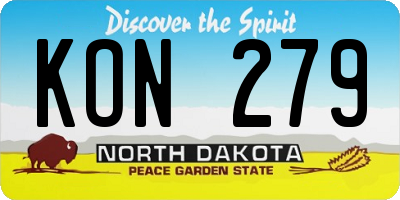 ND license plate KON279