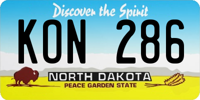 ND license plate KON286