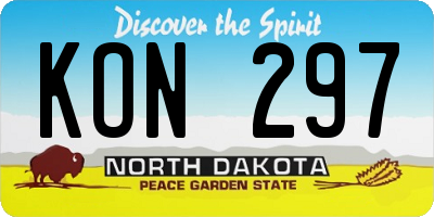 ND license plate KON297