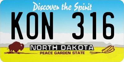 ND license plate KON316